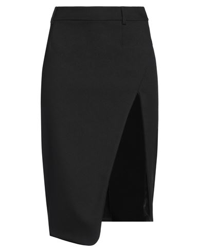 Off-white Woman Midi Skirt Black Size 8 Polyester In Black