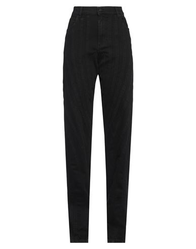 Mugler Woman Jeans Black Size 12 Cotton, Elastane In Black