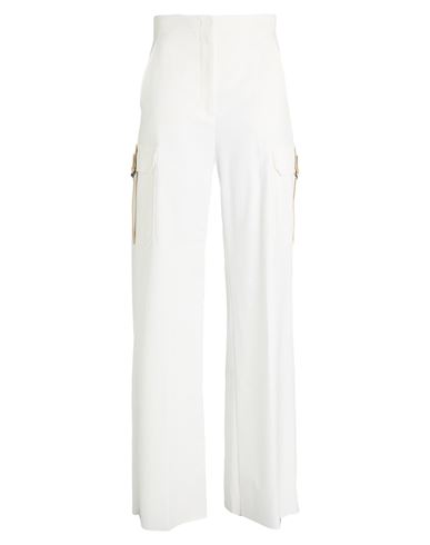 Shop Max Mara Woman Pants White Size 8 Cotton, Elastane, Cow Leather