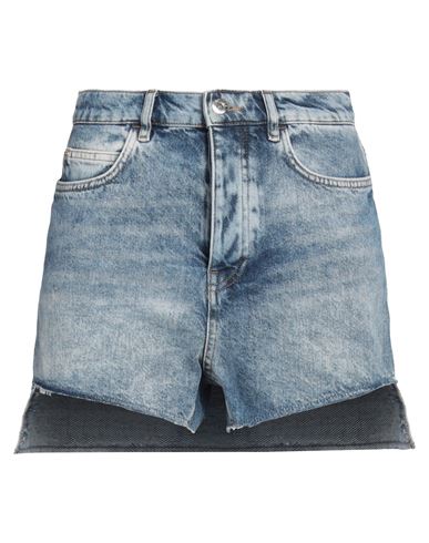 Actitude By Twinset Woman Denim Shorts Blue Size 26 Cotton In Blue