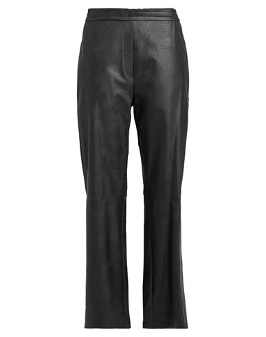 Meimeij Woman Pants Black Size 12 Polyurethane, Viscose, Polyester, Cotton In Black