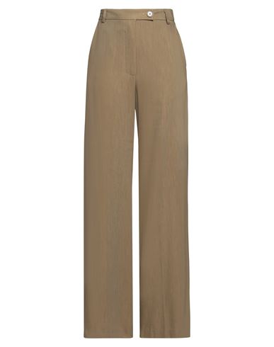 Solotre Woman Pants Military Green Size 6 Viscose, Linen, Acetate In Brown