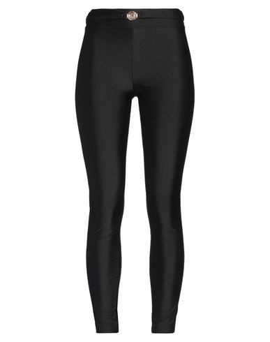 Just Cavalli Woman Leggings Black Size 6 Polyamide, Elastane In Black