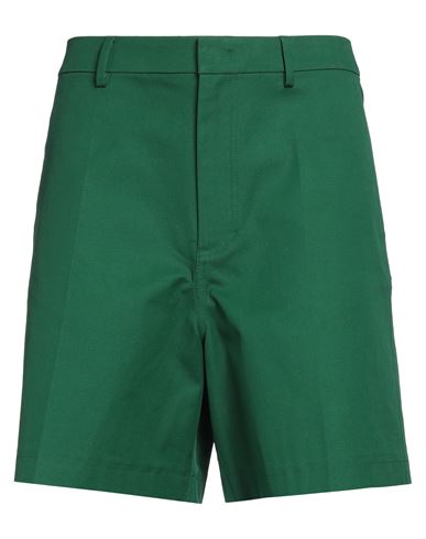 Shop Valentino Garavani Man Shorts & Bermuda Shorts Green Size 38 Cotton, Elastane