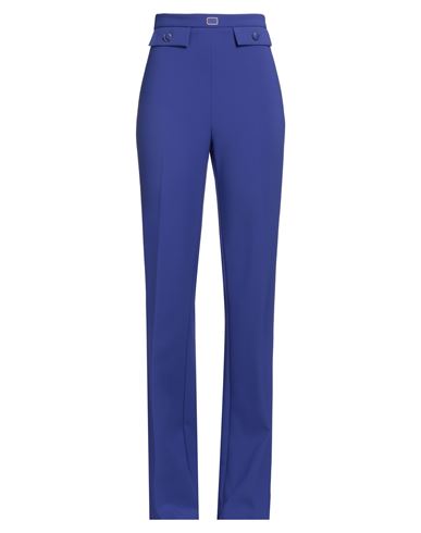 ELISABETTA FRANCHI ELISABETTA FRANCHI WOMAN PANTS BLUE SIZE 8 POLYESTER, ELASTANE 