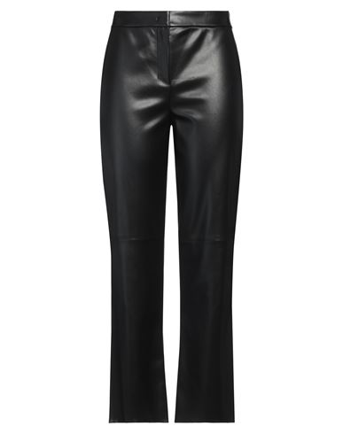 S Max Mara Black Lightly Flared Pants In Faux Leather Woman In Black