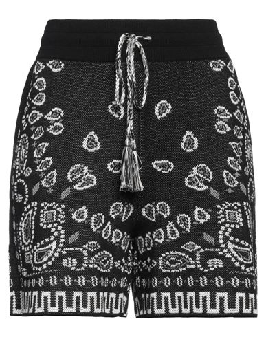 Alanui Woman Shorts & Bermuda Shorts Black Size L Cotton, Polyamide In Black