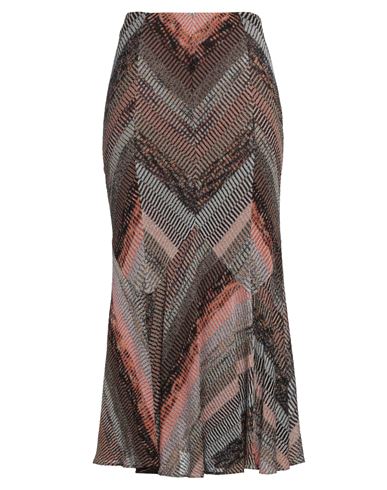 MISSONI MISSONI WOMAN MIDI SKIRT KHAKI SIZE 12 VISCOSE, METALLIC FIBER 