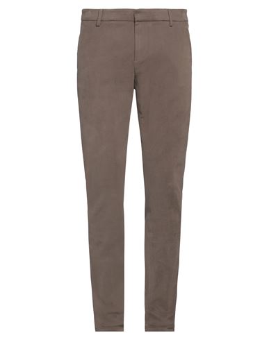 Dondup Man Pants Military Green Size 35 Cotton, Elastane In Brown