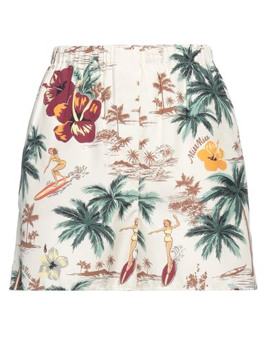 Miu Miu Woman Shorts & Bermuda Shorts Off White Size 6 Silk