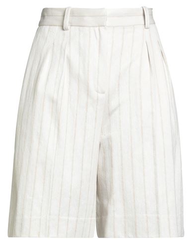 Circolo 1901 Woman Shorts & Bermuda Shorts Ivory Size 4 Linen, Cotton In White