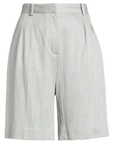 Circolo 1901 Woman Shorts & Bermuda Shorts Light Grey Size 6 Linen, Cotton In Gray
