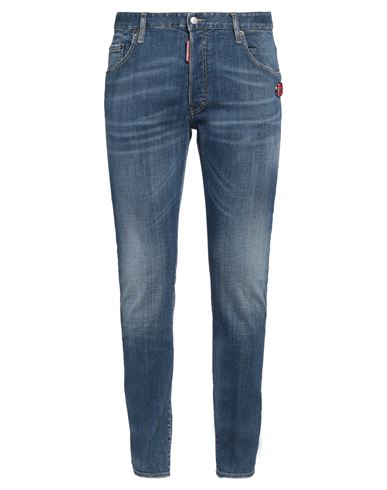 Dsquared2 Man Jeans Blue Size 36 Cotton, Elastane In Blue
