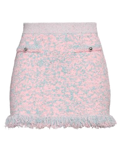 Rabanne Woman Mini Skirt Pink Size M Cotton, Viscose, Polyamide, Metallic Polyester, Elastane
