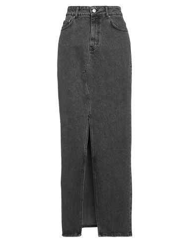 Oval Square Woman Denim Skirt Black Size L Organic Cotton In Black
