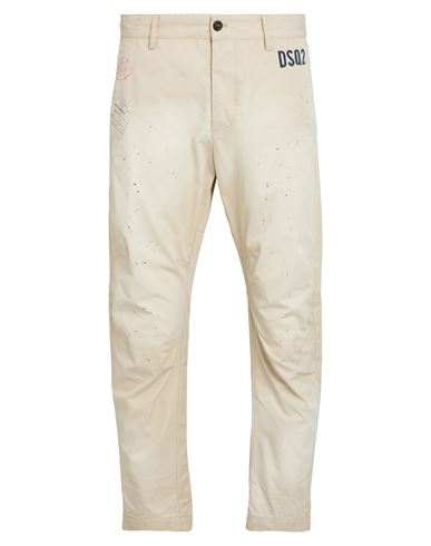 Dsquared2 Man Pants Beige Size 34 Cotton In Beige