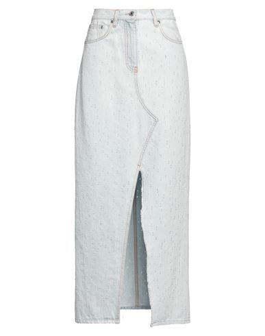 Msgm Distressed Maxi Skirt In Blue