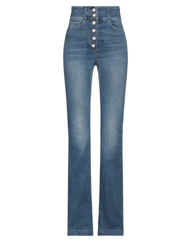 Elisabetta Franchi High-waisted Flared Denim Jeans In Blue