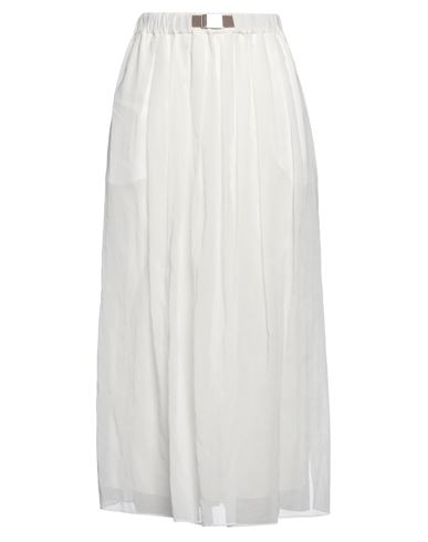 Brunello Cucinelli Cotton Blend Midi Skirt In White
