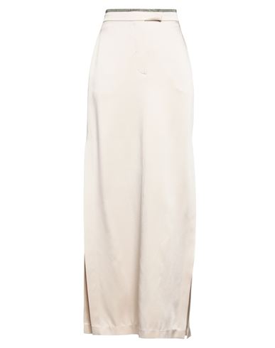 Brunello Cucinelli Woman Maxi Skirt Taupe Size 8 Acetate, Viscose, Brass In Grey