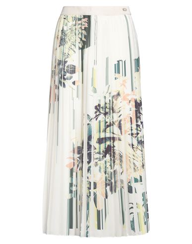 Agnona Woman Midi Skirt Ivory Size 10 Polyester, Metal In White