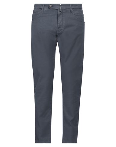 Incotex Man Pants Slate Blue Size 31 Cotton, Linen, Elastane In Blue