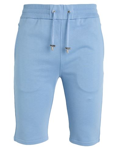 Balmain Man Shorts & Bermuda Shorts Light Blue Size S Organic Cotton