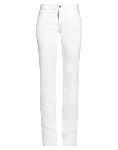 Shop Dsquared2 Woman Jeans White Size 8 Cotton, Elastomultiester, Elastane, Polyester