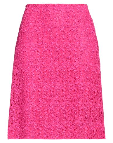 Pieces Uniques Woman Midi Skirt Fuchsia Size 6 Cotton In Pink