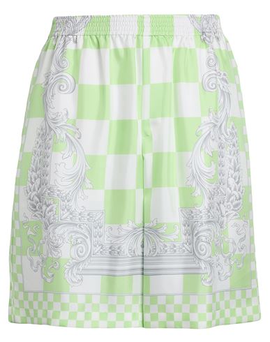 Versace Man Shorts & Bermuda Shorts Light Green Size 38 Silk In Green