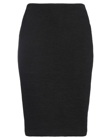 Emporio Armani Woman Midi Skirt Black Size 12 Polyester, Viscose, Elastane In Black