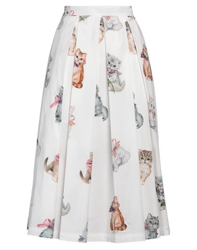 Vivetta Woman Midi Skirt White Size 12 Cotton, Elastane