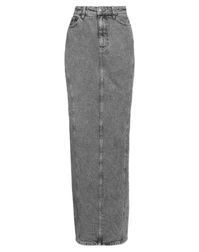 Rotate Birger Christensen Crystal-embellished Denim Maxi Skirt In Grey