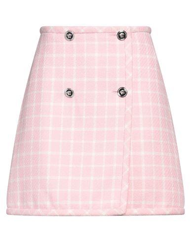 Versace Woman Mini Skirt Pink Size 4 Virgin Wool, Polyamide In Pink