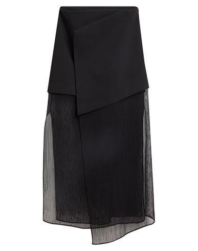 Woman Midi skirt Black Size 4 Wool, Viscose, Cotton