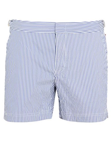 Orlebar Brown Setter Mid-rise Seersucker Swim Shorts In Navy Blue