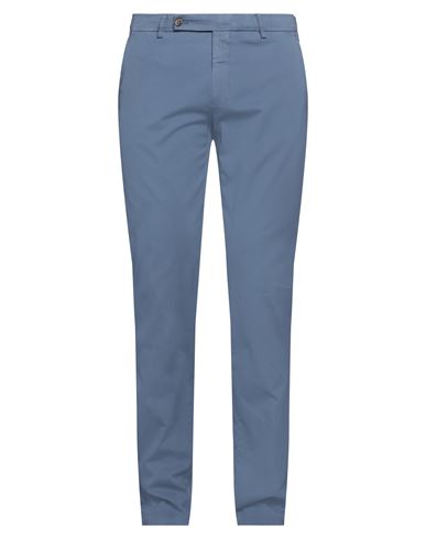 Berwich Man Pants Slate Blue Size 40 Cotton, Silk, Elastane In Blue