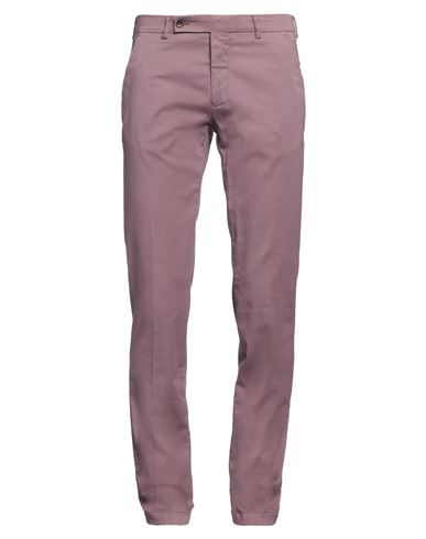 Berwich Man Pants Mauve Size 38 Cotton, Silk, Elastane In Purple