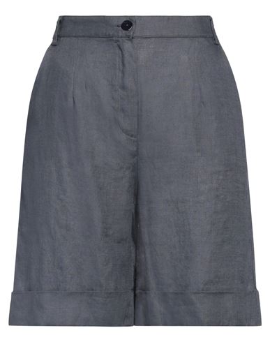 Etici Woman Shorts & Bermuda Shorts Navy Size 8 Linen In Blue