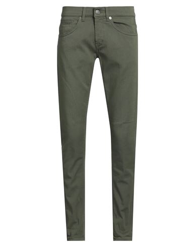 Dondup Man Pants Military Green Size 29 Cotton, Elastomultiester, Elastane In Green
