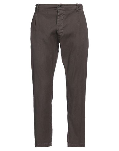 MESSAGERIE MESSAGERIE MAN PANTS DARK BROWN SIZE 32 HEMP, COTTON, ELASTANE 