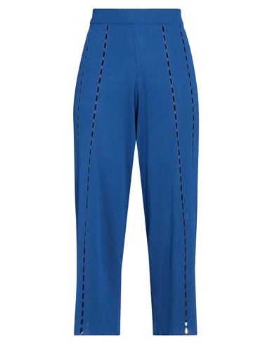 Manila Grace Woman Pants Blue Size S Viscose, Polyester In Blue
