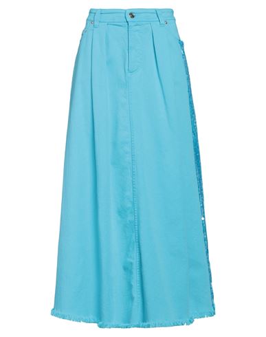 Iceberg Woman Maxi Skirt Azure Size 4 Cotton, Elastane In Blue