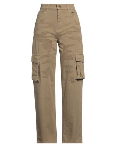 Pinko Denim Woman Jeans Military Green Size 28 Cotton In Green