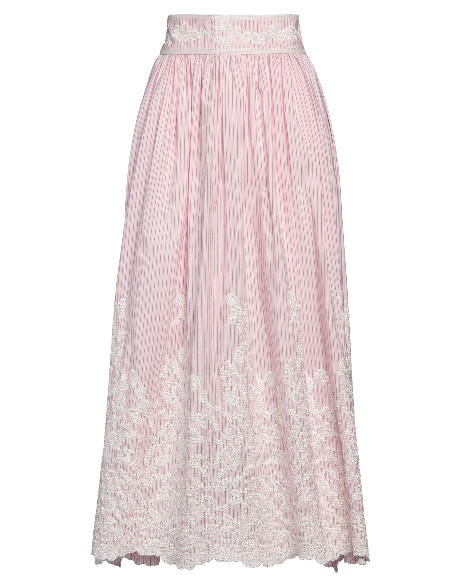 《セール開催中》ELIE SAAB レディース マキシ丈スカート ピンク 42 コットン 100%