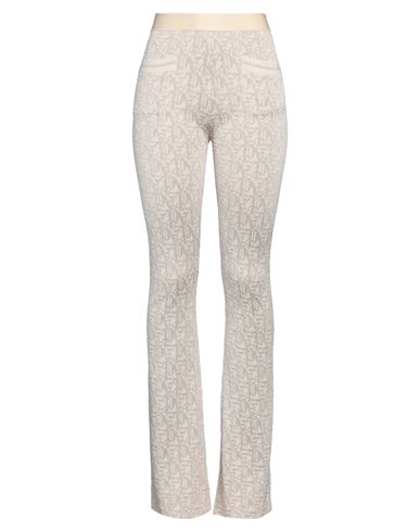 Palm Angels Monogram Jacquard Knit Trousers In Beige
