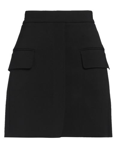 Max Mara Woman Mini Skirt Black Size 4 Virgin Wool, Elastane In Black