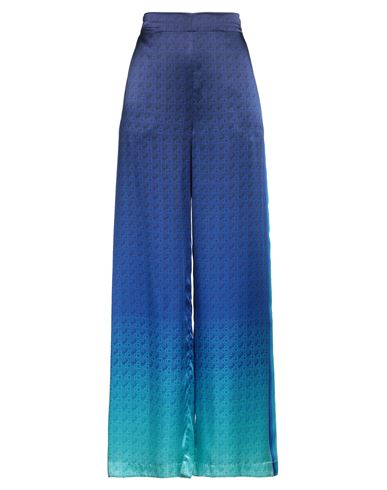 Casablanca Printed Wide Leg Trousers The Night View In Blue