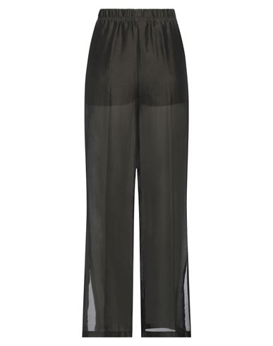 Semicouture Woman Pants Dark Green Size 6 Cotton, Silk In Green