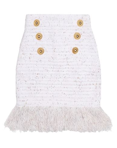 Balmain Woman Mini Skirt Off White Size 4 Viscose, Polyester, Polyamide, Cotton, Metallic Polyester In Multi